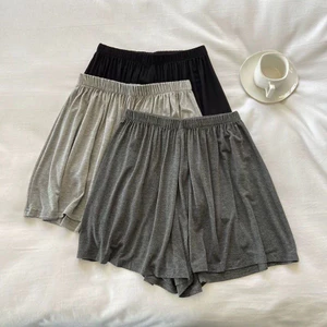 Modal Cotton Nữ Quần Short Mùa Xuân Mùa Hè Thể Thao Giải Trí Nhà Xì Hơi Rèm Rời Ngoài Mặc Cao Cấp Ống Rộng Quần Pyjama Mỏng