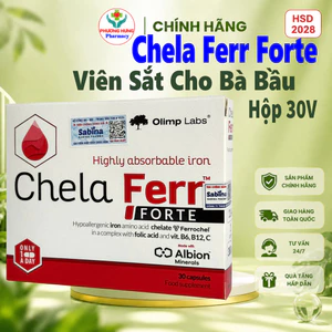 Viên Uống Chela-Ferr Forte Của Olimp Labs Chứa 28mg Sắt, Hỗ Trợ Bổ Sung Sắt Cho Bà Bầu-Hộp 30 Viên