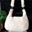Túi xách nữ PYCOU, Túi đeo chéo Pom Pom Pom dễ thương sang trọng, Phim hoạt hình sáng tạo Túi đeo vai có dây kéo nhẹ Sử dụng văn phòng