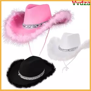 VVDZA Mũ Cao Bồi Kim Sa Lấp Lánh Ngộ nghĩnh Trang Phục Hóa Trang Tiệc Hiệu Suất Sequin Bò Cô Gái Mũ