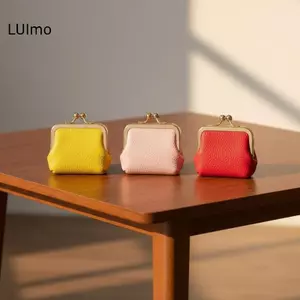 LUImo Ví Da Thật Kiss Lo Ví Đựng Tiền Xu Màu Vuông Da Trang Sức Túi Đa Năng Mini Nhỏ Vật Dụng Túi Bông Tai SBS