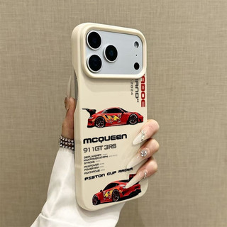 Anime Red Racing Thích Hợp Cho iPhone 13 17 ProMax Ốp Lưng Nửa Chính Phủ Silicon Mềm Chống Sốc XR 16 Pro Max 11 XS Max 15 Pro Max 12 Plus 7 Plus 13 Pro 17 Ốp Điện Thoại Mờ