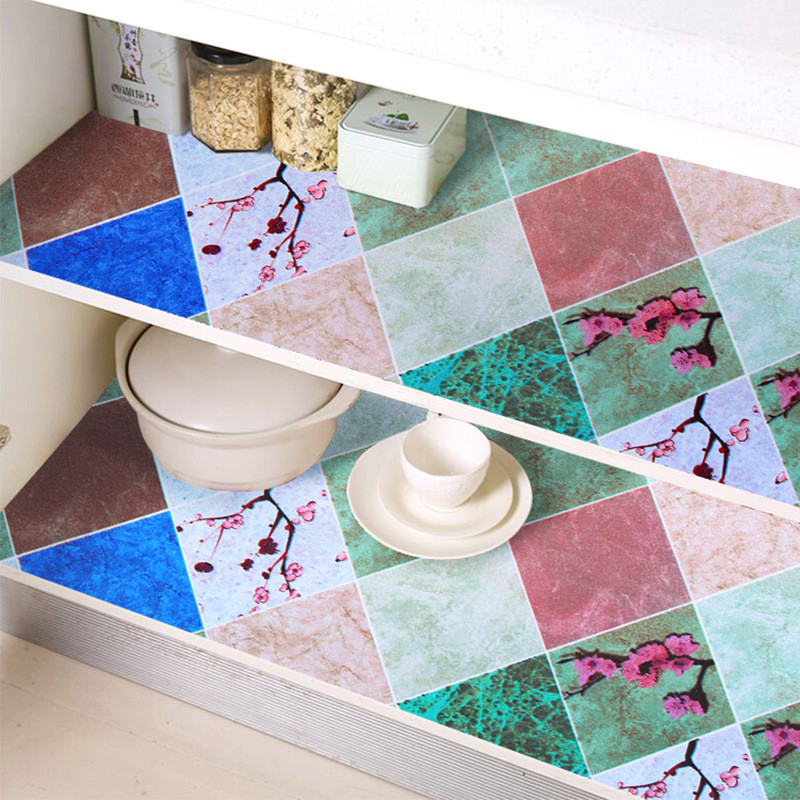 Nhà Bếp Mặt Bàn Miếng Dán Tự Dính Chống Thấm Nước Chống Ẩm Chống Dầu Ngăn Kéo Thảm Giấy Tủ Quần Áo Để Bàn Tân Trang