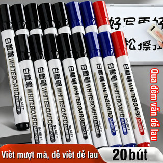 Bút lông viết bảng trắng xóa được combo êm trơn màu xanh đen văn phòng học sinh giáo viên tiện lợi