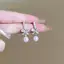 PNPIA- 1 Cặp Tinh Tế Nơ Ngọc Trai Tòn Ten Bông Tai Nữ Thời Trang Cô Gái Ngọt Ngào Bông Tai Tiệc Cưới Phụ Kiện Trang Sức Quà Tặng