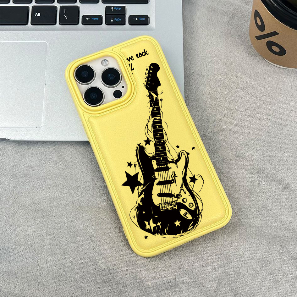 Hình vẽ phác thảo đàn guitar rock cho iPhone 17/16 Pro