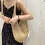 ECK Nữ Bện Túi Phong Cách Hàn Quốc Đeo Vai Túi Lười Phong Cách Dệt Kim Rỗng Hoa Đi Biển Túi HOT