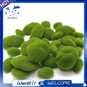 Moss Rock Trang trí 30 CÁI 3 kích cỡ Quả bóng rêu xanh nhân tạo, Sắp xếp rêu giả bằng đá