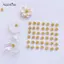 AqToCna Số Lượng Lớn 10 Chiếc 7 Mm Hoa Vàng Stamen Hợp Kim Flatba Tôn Trang DIY Bông Tai Phần Phát Hiện Phụ Kiện Trang Sức AqToCna