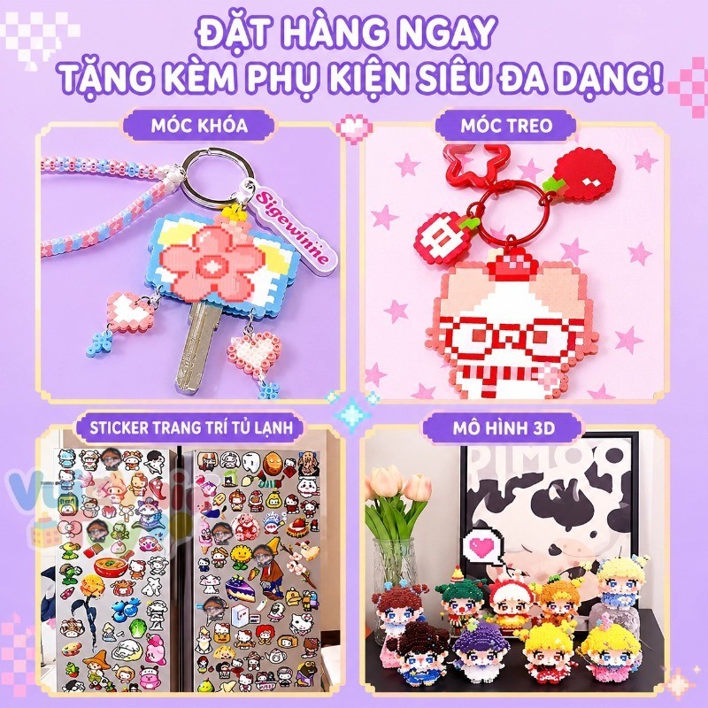 Bộ hạt xếp dạng chai – rèn luyện khả năng sáng tạo đồ chơi DIY đang hot không cần phân loại màu