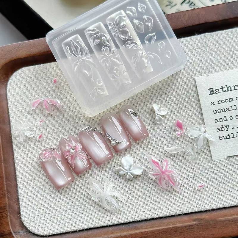 N2HAO 1 Chiếc Hoa Lily Hoa Biển Vỏ Conch San Hô Sao Biển 3D Acrylic Móng Tay Khuôn Trang Trí Móng Tay DIY Silicone Làm Móng Tay Khuôn Móng Tay Nghệ Thuật Khuôn n