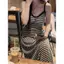 Váy dài kiểu Pháp dành cho nữ Xuân Hè Phong cách mới Slim-fit Slimer Look Design Strip