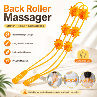 (TX)Dây Lăn Massage Cổ Vai Gáy Thư Giãn Cơ 3 Con Lăn Thể Dụng Cụ Massage Con Lăn Cầm Tay Tiện Lợi