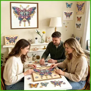 Câu đố ghép hình bằng gỗ 139 mảnh Trang trí nội thất ngộ nghĩnh Hình động vật Câu đố đầy thử thách cho gia đình Phòng khách Phòng ngủ wipqsvn