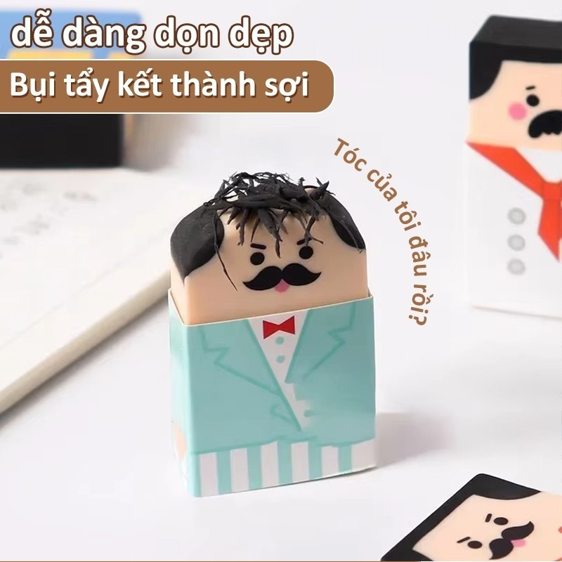 Gôm Tẩy Bút Chì Đầu Hói Tẩy Sạch Không Vụn Hình Ngộ Nghĩnh Phù Hợp Học Sinh Và Văn Phòng