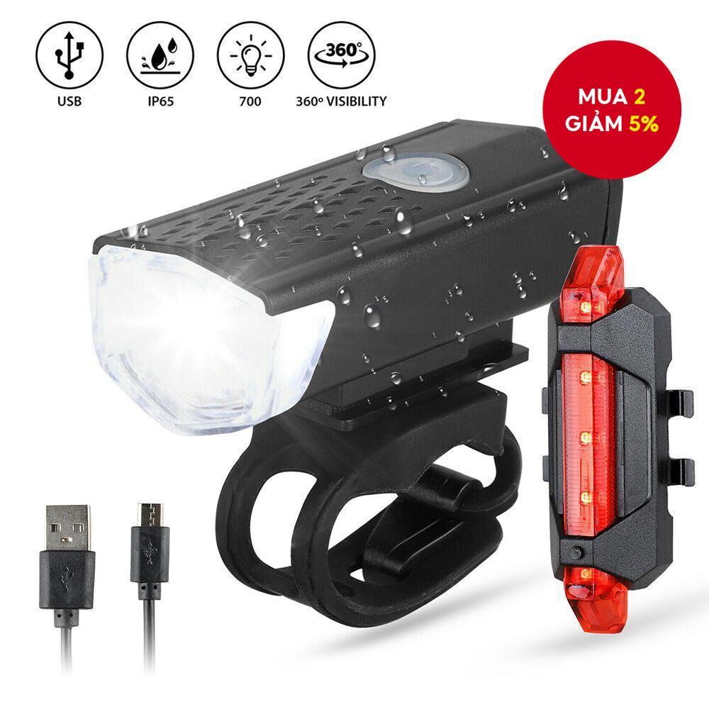 Bộ đèn xe đạp chống nước 2255, đèn pha sạc USB cho đi bộ ban đêm và đi xe ngoài trời