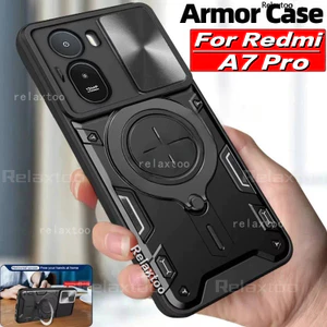 Ốp Lưng Cho Xiaomi Redmi A7 RedmiA7 Pro A7Pro RedmiA7Pro 4G 5G 2026 Giá Đỡ Vòng Từ Kim Loại Chống Sốc Vỏ Điện Thoại Cứng Đẩy Ống Kính Máy Ảnh Bảo Vệ Mặt Sau