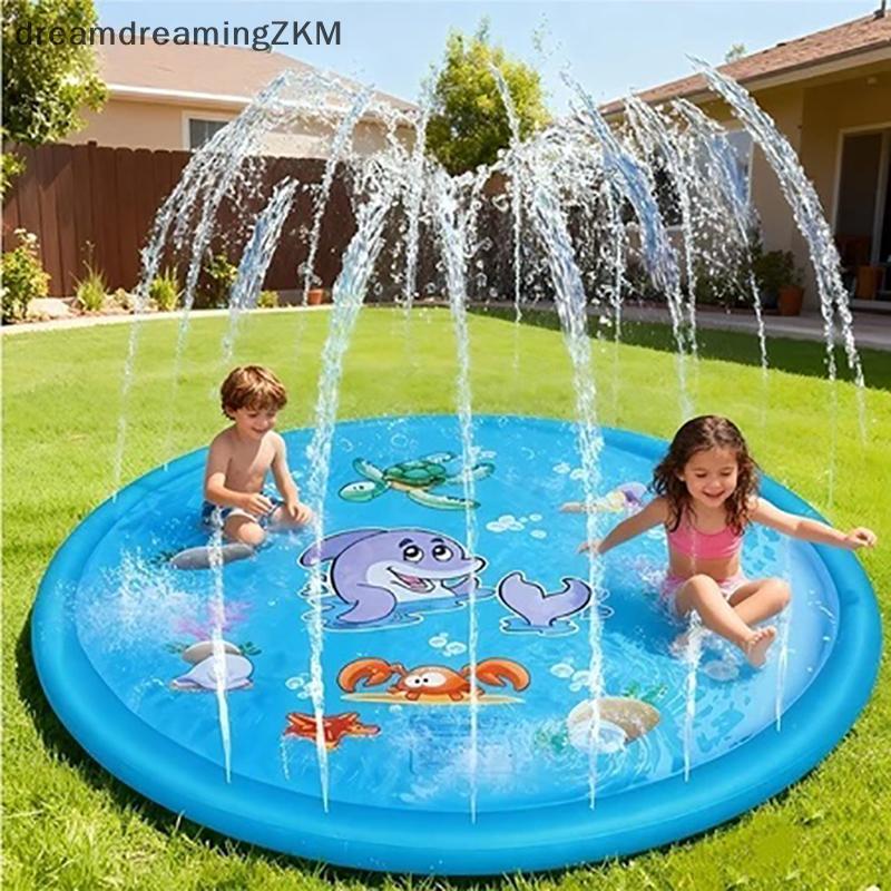 [dreamdreaming] Thảm lót nước bơm hơi 100cm có vòi phun nước cho bé 3 4 5 6 7 tuổi Đồ chơi nước cho bé [zkm]
