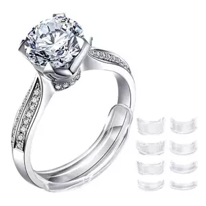 8 kích cỡ Bộ điều chỉnh kích thước vòng trong suốt vô hình Bộ điều chỉnh kích thước vòng rời Bộ kích thước vòng giảm tốc Phù hợp với mọi chiếc nhẫn Dụng cụ trang sức [VN]