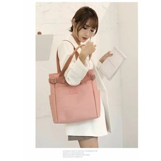 Túi tote đeo vai vải canvas đa năng thông thường phong cách Nhật Bản có sức chứa lớn
