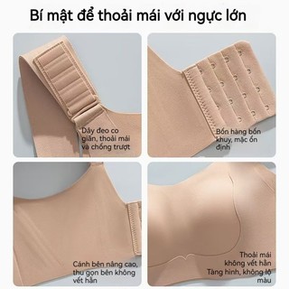Áo ngực điều chỉnh ngực lớn chống chảy xệ nâng ngực cho bà mẹ cho con bú mỏng mảnh thoải mái không đường may
