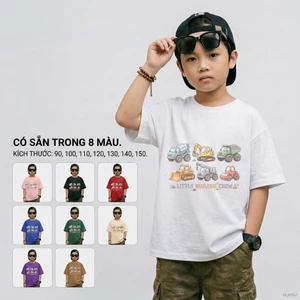 Áo thun bé trai hình hoạt hình, cho bé 2-12 tuổi, thấm hút mồ hôi, mềm mại, phong cách Hàn Quốc, Size 90-150