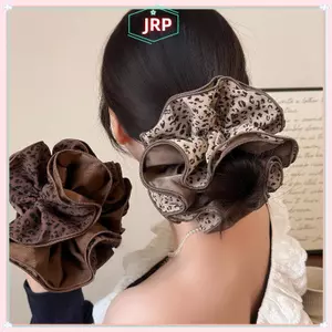 JRP Maill Kẻ Sọc Ren Tóc Scrunchies Dành Cho Nữ Cô Gái Đuôi Ngựa Giá Đỡ Dây Buộc Tóc Co Giãn Phụ Kiện Tóc JRP