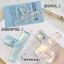 Kẹp giấy nhựa trong suốt màu pastel 75mm 50mm kẹp tài liệu bài thi sổ tay văn phòng phẩm học sinh bàn học xinh tiện dụng