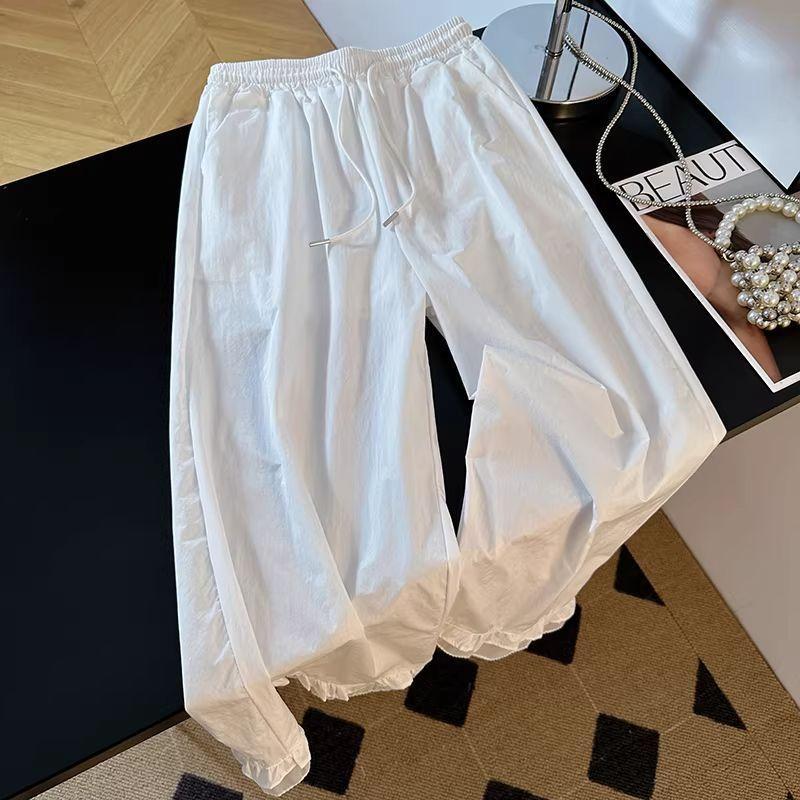 [Seckill trong thời gian có hạn] Fungus Edge Stitching Ice Silk Quần dài đến mắt cá chân dài khô nhanh, mùa hè mỏng cao che phủ đáy sâu hơn Nhìn thẳng thường ngày