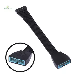 Mini USB 3.0 19 / 20 Pin Bên Trong Nối Dài Đầu Adapter Cáp Dây Phẳng Cho Bo Mạch Chủ 5.9inch / 15cm mới