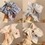 Khăn Vuông Pháp Ngọt Kẻ Sọc Scrunchy Tóc Cao Cấp Vuông Phụ Kiện Tóc Quá Khổ Đầu Dây Đuôi Ngựa Tóc Mũ Đội Đầu