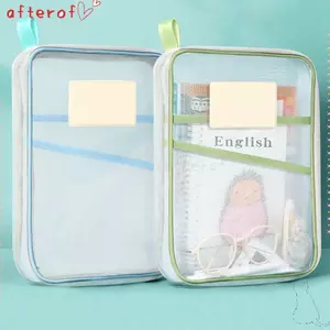 Túi đựng hồ sơ trong suốt AFTEROF, Túi đựng lưới trong suốt bằng lưới Nylon, Túi đựng tài liệu đa chức năng dung tích lớn di động Đồ dùng văn phòng trường học