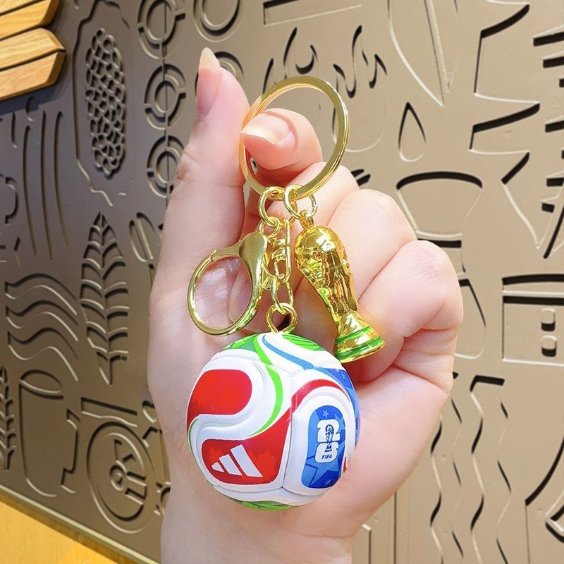 Móc Khóa Cúp World Cup 2026 Hợp Kim Kẽm Cao Cấp Phụ Kiện Treo Balo Quà Tặng Fan Bóng Đá
