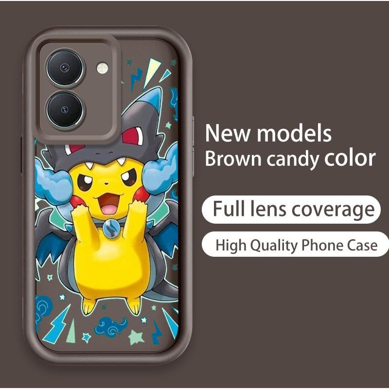 Vỏ Cho VIVO Y36 Y27S 4G Hoạt Hình Silicon Màu Kẹo TPU Mềm Pikachu Bulbasaur Pokémon Angel Eye Vỏ Điện Thoại Chống Sốc