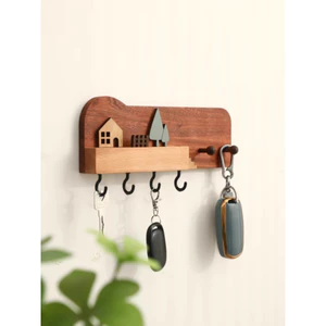 🔥giá để chìa khóa treo tường Trang Trí Tường​ móc khóa treo tường Bắc Âu Gỗ Chắc Chắn Móc Sáng Tạo Lối Vào Lối Vào Chìa Khóa Lưu Trữ Treo Tường Kệ Trang Trí Tường Không Đục Lỗ-Miễn Phí