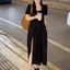 Đầm ren phong cách Hepburn kiểu Pháp Váy xẻ eo hẹp Phiên bản thịt Phiên bản mùa hè dành cho nữ Váy dài ôm hơn