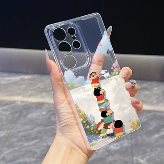 Phim hoạt hình hoạt hình Jenga Shin-Chan Thích hợp cho Samsung A225G S26ULTRA A14 A555G S23FE A05 A355G S25ULTRA A545G Vỏ mềm silicon trong suốt