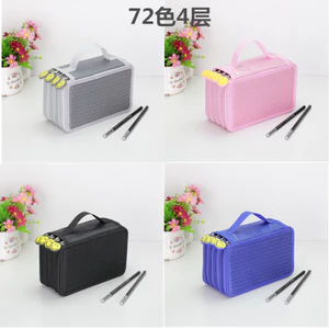 Hộp đựng bút chì bốn lớp dành cho sinh viên 72 màu Bàn chải màu Hộp đựng bút chì xốp Văn phòng phẩm lưu trữ Hộp đựng bút chì nghệ thuật
