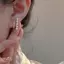 AqToCna 1 Cặp Bông Tai Bông Tai Thời Trang Ngọc Trai Nữ Cổ Điển Hai Lớp Kim Cương Giả Bông Tai Ngọc Trai Nữ Hàn Quốc Đơn Giản Trang Sức AqToCna