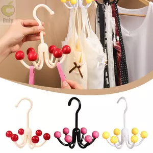 ROLY 360°Móc xoay, Móc treo quần áo gia đình có thể xoay được Dopamine, Di động với 6 quả bóng Túi xách di động đa chức năng Sắp xếp áo ngực Khăn quàng cổ Túi xách