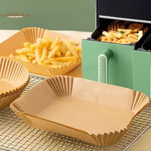 TRTR 50 Chiếc Nồi Chiên Không Khí Giấy Lót Hình Chữ Nhật Dùng Một Lần Không Sti Chống Dầu Nướng Tấm Cho Nhà Bếp Bữa Ăn Chuẩn Bị VN