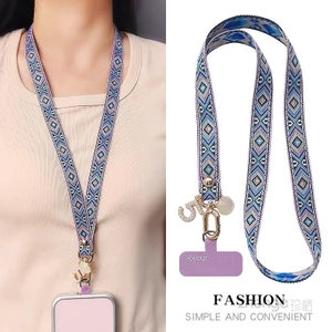 Điện Thoại Di Động Dây Treo Cổ Dài Rộng Webbing Không Mạnh Phong Cách Dân Tộc Bện Mạnh Bền Ngoài Trời Nam Leo Núi Du Lịch Preven