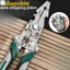Kìm tuốt dây đa chức năng gấp 12 trong 1 Dụng cụ chuyên dụng thợ điện có cấu trúc kim loại bền