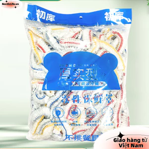 NORDICLIFE 100 Túi Nhựa, Miệng Co Giãn Thực Phẩm Nhựa Dùng Một Lần Bao Đựng Thực Phẩm, Giữ Tươi Dùng Một Lần Nhiều Màu Sắc Bám Bao