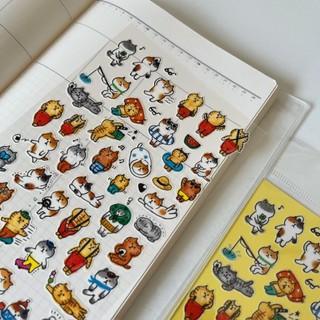 Sticker nhân vật Gorogoro Nyansuke, Piyoko, Shibanban Mind Wave seals
