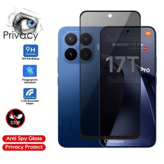 Phim bảo vệ kính cường lực chống gián điệp 2 trong 1 cho Xiaomi 17T Pro 1 7 T Xiaomi17T Pro Xiaomi17TPro Full Cover Màn hình riêng tư Phim phía trước Bảo vệ màn hình Mặt sau kính Phim ống kính máy ảnh