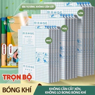 Bọc sách vở decal trong suốt chống nước chống rách keo dán tốt đủ kích thước tặng nhãn vở học sinh