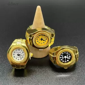 Đồng hồ thạch anh La Mã DELMER, Nhẫn hợp kim Punk Đồng hồ trang sức, Đồng hồ đeo tay Mini cổ điển mát mẻ Người đàn ông