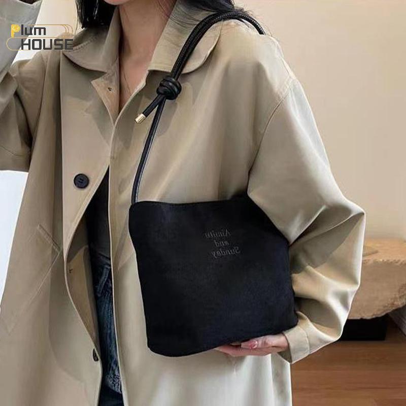 PlumHOUSE Da Lộn Nữ Túi Tote Buet Túi Thời Trang Một Vai Túi Đeo Ngang VN