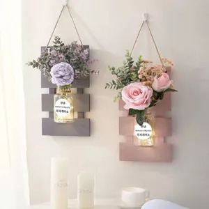 Cao Cấp Sáng Tạo Treo Tường Mô Phỏng Hoa Treo Tường Trang Trí Phòng Ngủ Hoa Giả Cây Xanh Trang Trí Tường Mặt Dây Chuyền Trang Trí Phòng 5.26